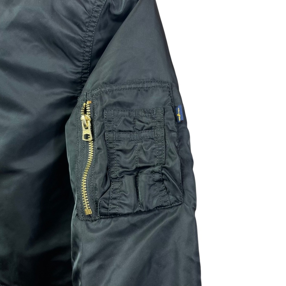 Alpha Industries Flight Jacket Womens XS Black Utility Nylon Parka Military - Picture 5 of 11